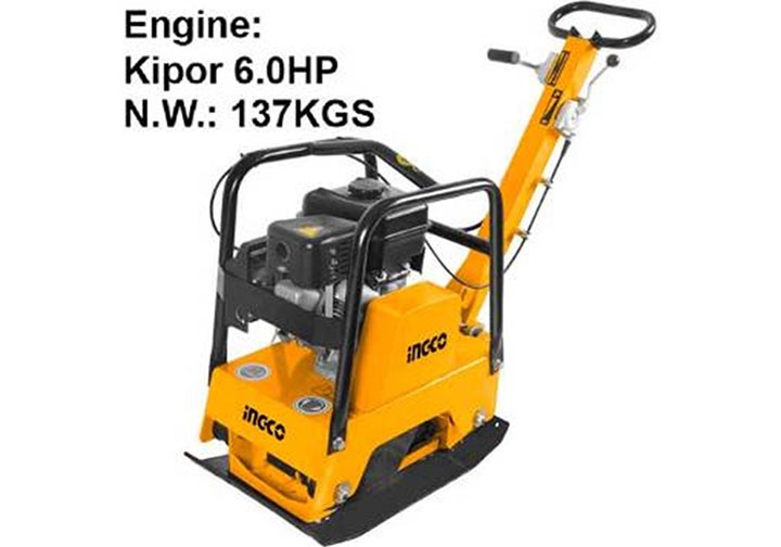 137KG Máy đầm nén bê tông dùng dầu Diesel 6HP INGCO GCP125-4