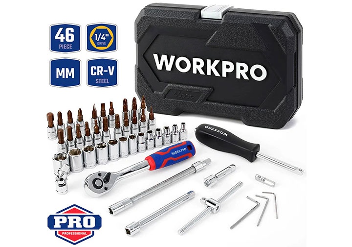 1/4" Bộ tuýp 4-14mm 46 chi tiết Workpro WP202540