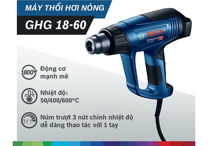 1800W Máy thổi hơi nóng Bosch GHG18-60