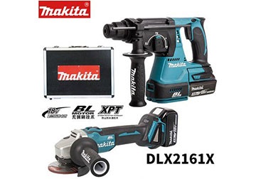 18V Bộ máy khoan búa và máy mài dùng pin Makita DLX2161X