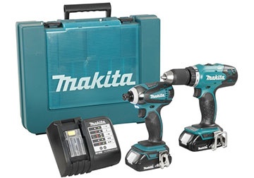 18V Bộ máy khoan, máy bắt vít dùng pin Makita DLX2022