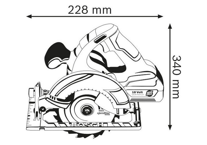 18V Máy cưa đĩa dùng pin 165mm Bosch GKS 18V-LI