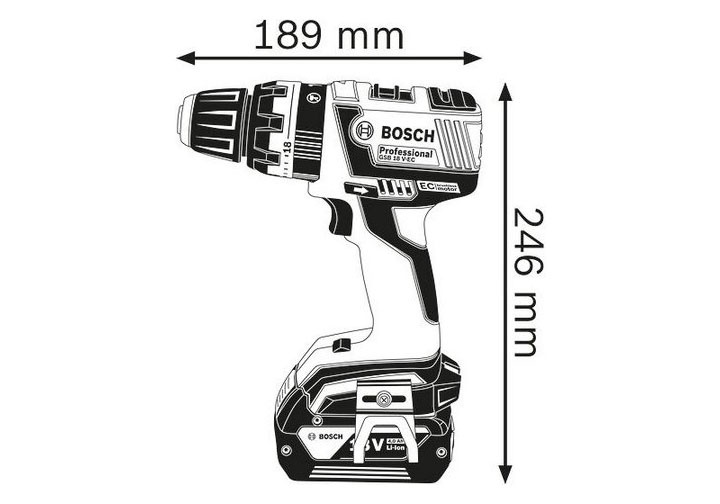 18V Máy khoan búa vặn vít dùng pin Bosch GSB 18 V-EC (bản SOLO)