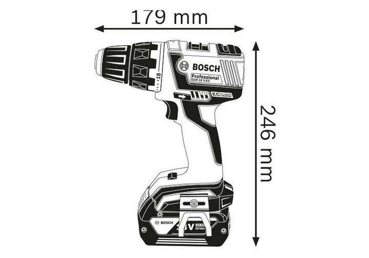 18V Máy khoan vặn vít dùng pin Bosch GSR 18V-EC (nguyên SET)