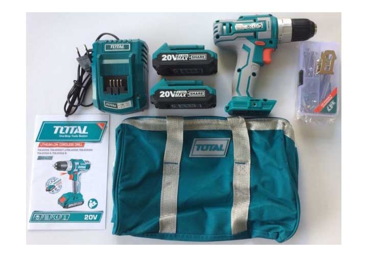 20V Máy khoan vặn vít dùng pin 47 chi tiết Total TDLI2002