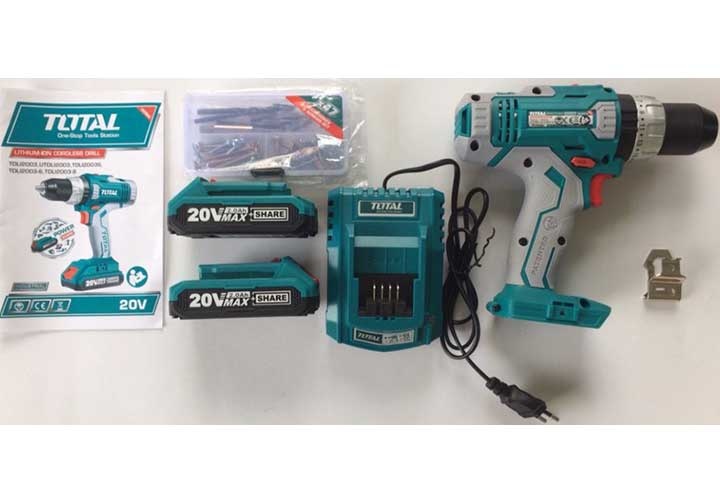 20V Máy khoan vặn vít dùng pin 47 chi tiết Total TDLI2003