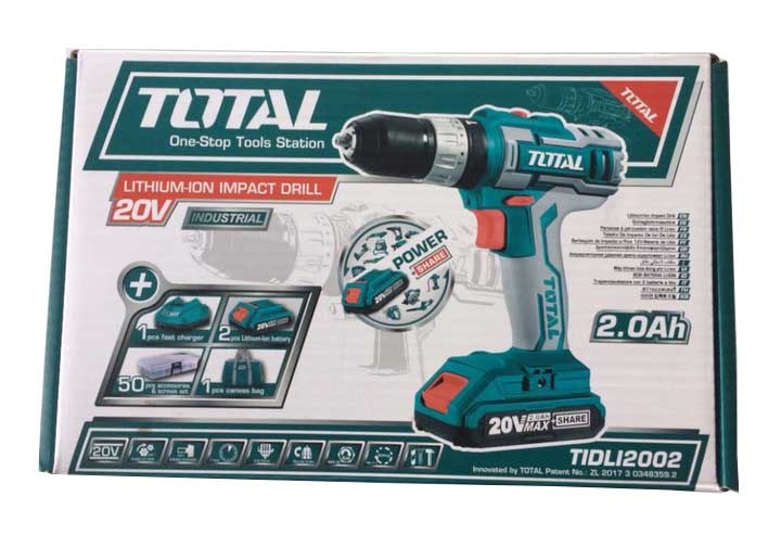 20V Máy khoan vặn vít dùng pin 50 chi tiết Total TIDLI2002