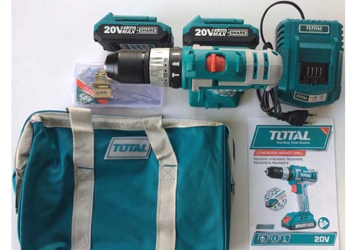 20V Máy khoan vặn vít dùng pin 50 chi tiết Total TIDLI2002