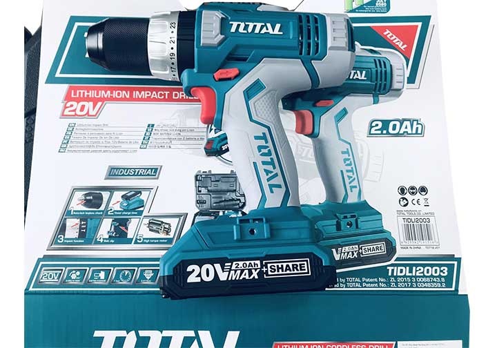 20V Máy khoan vặn vít dùng pin 50 chi tiết Total TIDLI2003