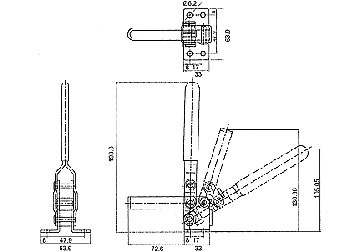 220kg Gá kẹp (cam kẹp) định vị chiều dọc King-Diamond KD-11412