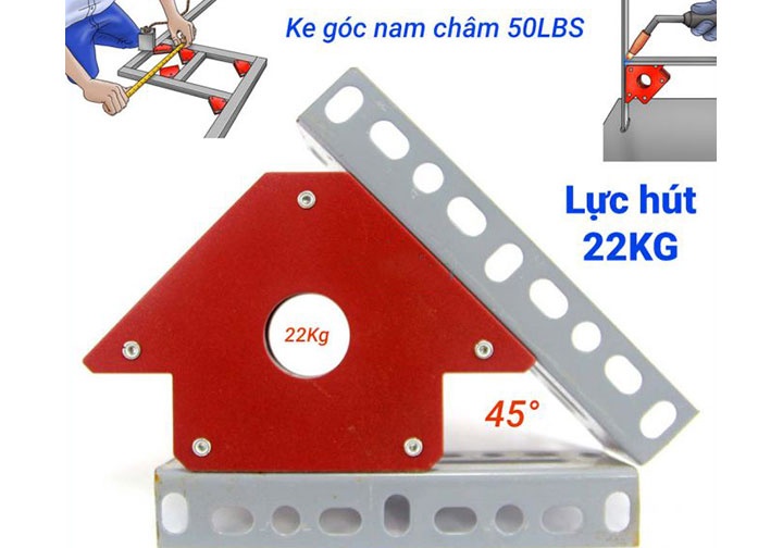 22kgf Ke góc nam châm hàn góc 45, 90, 135 độ