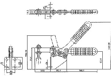 250kg Gá kẹp (cam kẹp) định vị chiều ngang King-Diamond KD-202F