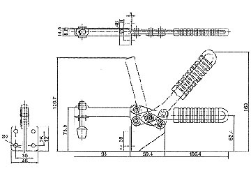 250kg Gá kẹp (cam kẹp) định vị chiều ngang King-Diamond KD-202FL