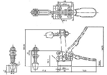 250kg Gá kẹp (cam kẹp) định vị chiều ngang King-Diamond KD-225D