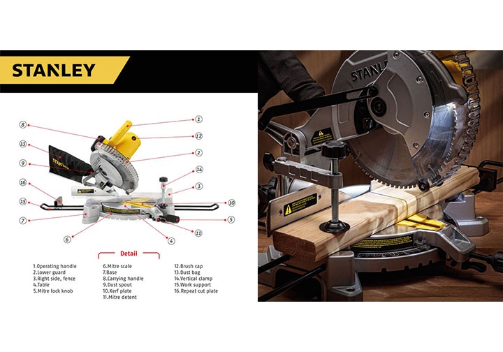 255mm Máy cắt góc đa năng 1650W Stanley SM16 (Bỏ mẫu)