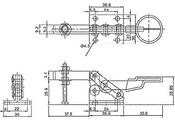 35kg Gá kẹp (cam kẹp) định vị chiều ngang King-Diamond KD-20300