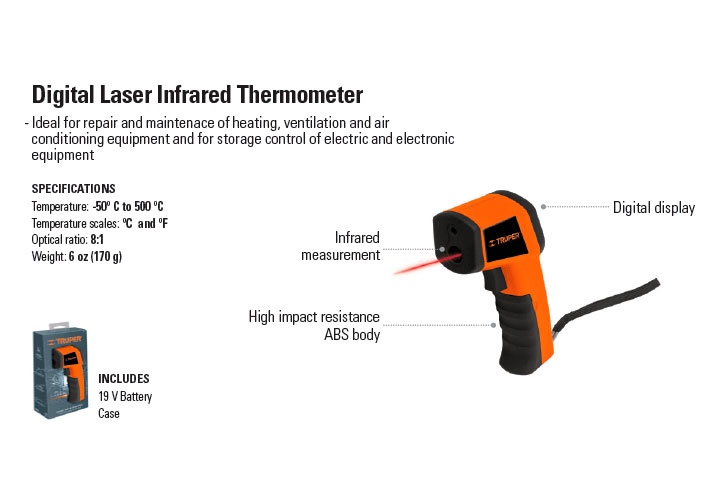 500 độC Máy đo nhiệt độ Truper 18229 (METE-500)