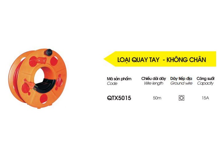 50m Cáp điện nối dài loại quay tay 15A Lioa QTX5015