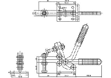 690kg Gá kẹp (cam kẹp) định vị chiều ngang King-Diamond KD-204GB