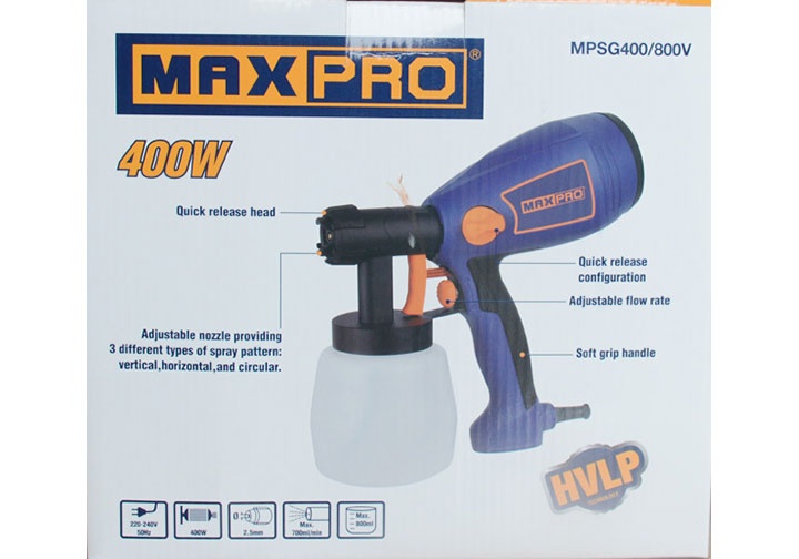 800ml Máy phun sơn dùng điện 400W Maxpro MPSG400/800V