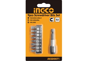 Bộ đầu tua vít 9 chi tiết INGCO AKSD0071