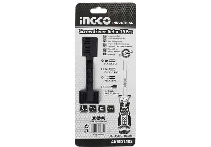 Bộ tuốc nơ vít đa năng 15 chi tiết INGCO AKISD1508