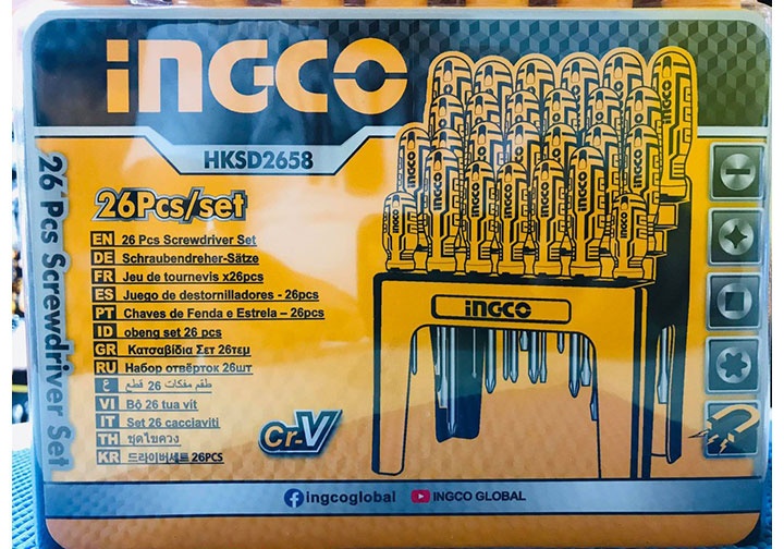 Bộ tuốc nơ vít đa năng 26 chi tiết Ingco HKSD2658