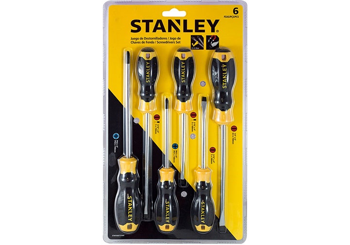 Bộ tuốc nơ vít dẹp và bake 6 cây Stanley STMT66672