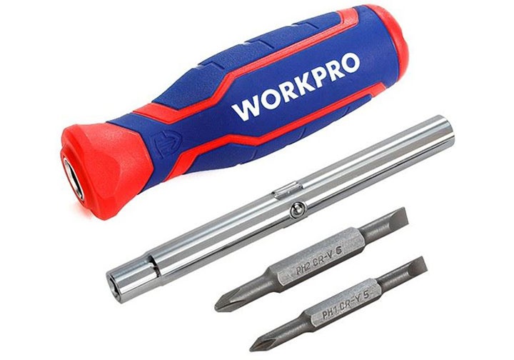 Bộ tuốc nơ vít đổi đầu 6 chi tiết Workpro WP221046