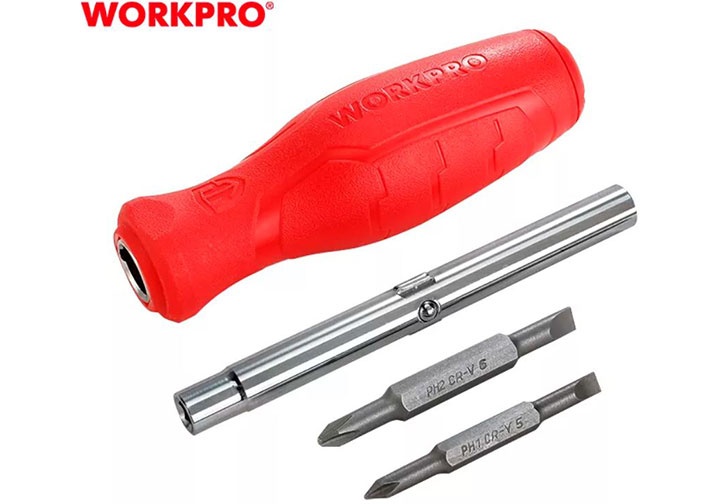 Bộ tuốc nơ vít đổi đầu 6 chi tiết Workpro WP221066