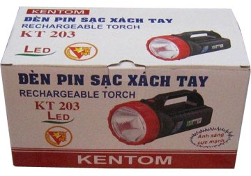 Đèn pin LED sạc xách tay Kentom KT-203 (Bỏ mẫu)