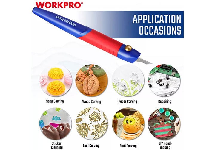 Hộp lưỡi dao điêu khắc 14 chi tiết Workpro WP219005