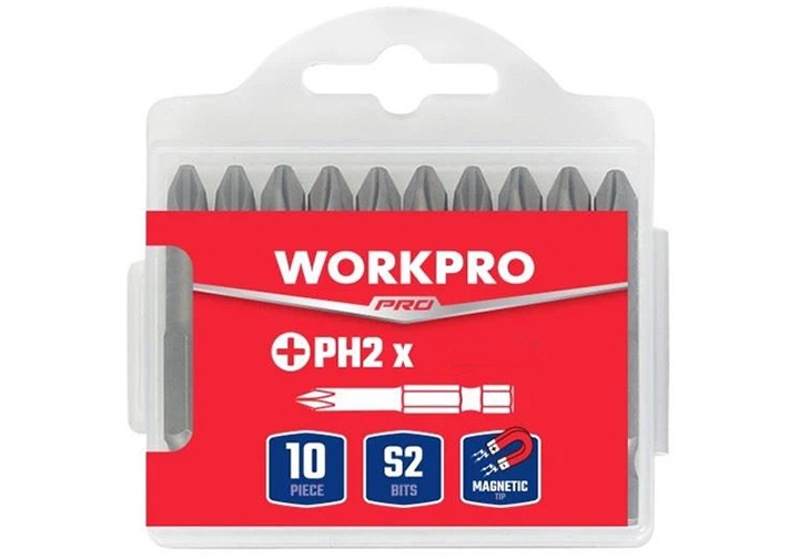 PH2x100mm Bộ 10 mũi vít bake Workpro WP408064